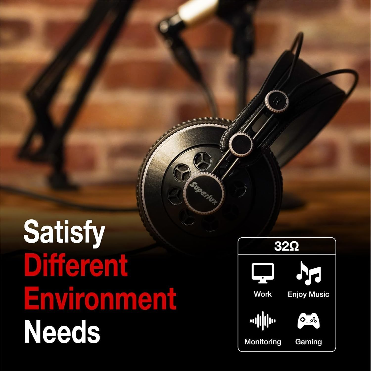 Superlux Semi-Open Type Professional Monitor Headphones HD681B image number 5