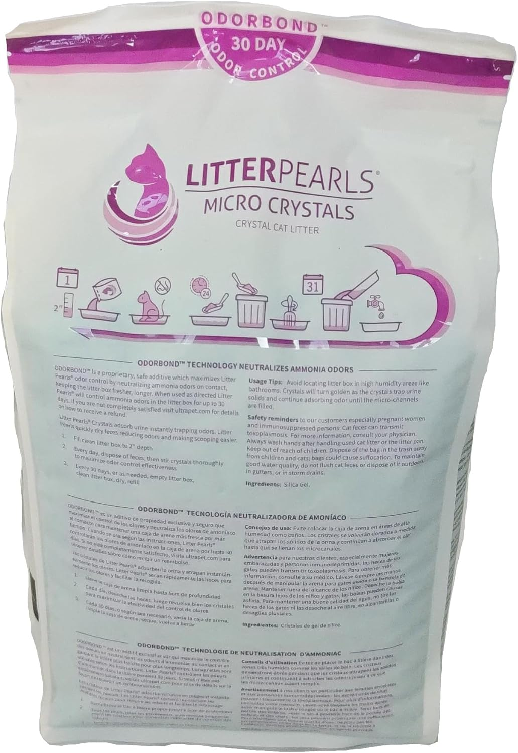 Litter Pearls Micro Crystals Cat Litter, 10.5 Lb, Clear with Blue (10610) image number 6