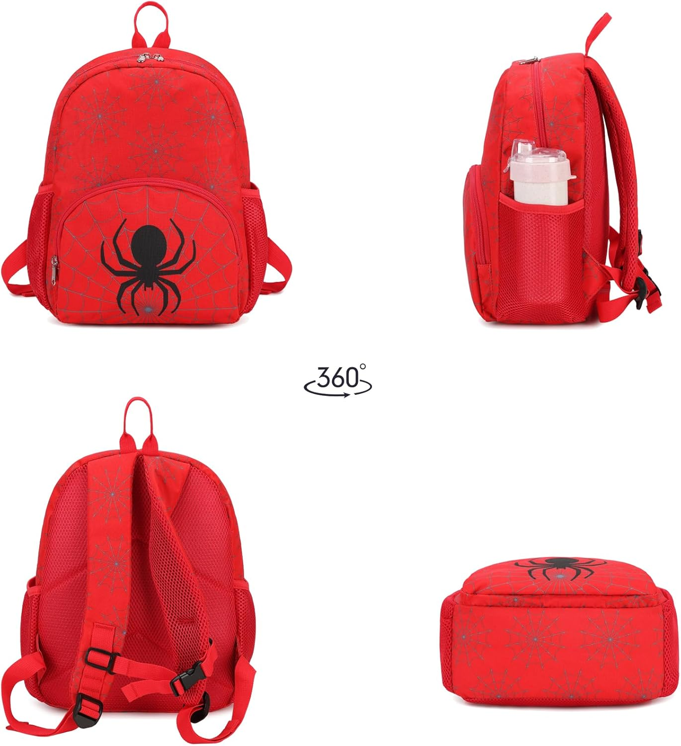 Octsky Cute Toddler Backpack Toddler Bag Unicorn Mini Travel Bag for Baby Girl - Spider Black image number 3