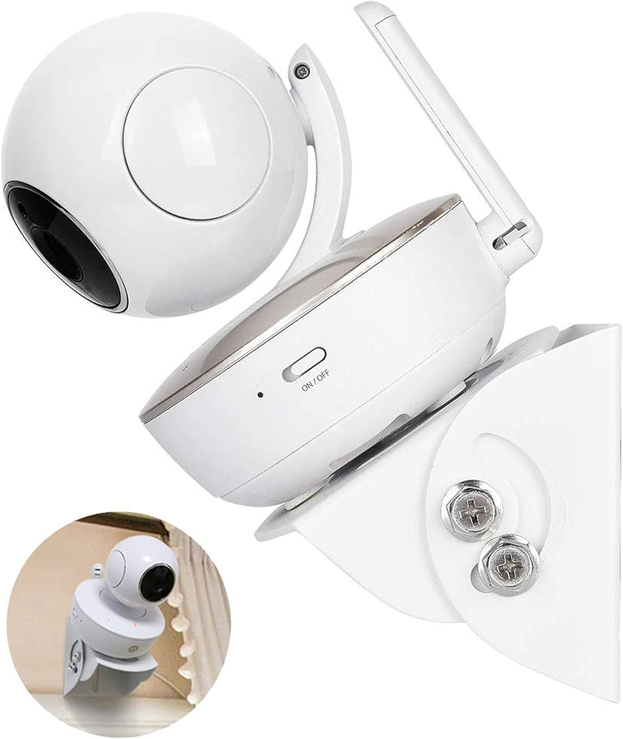 2 Pack-Adjustable Angle Wall Mount for Baby Monitor for Motorola, VAVA, Arlo, Hellobaby, Babysense Monitor, Easy Installation - Wall Mount Only