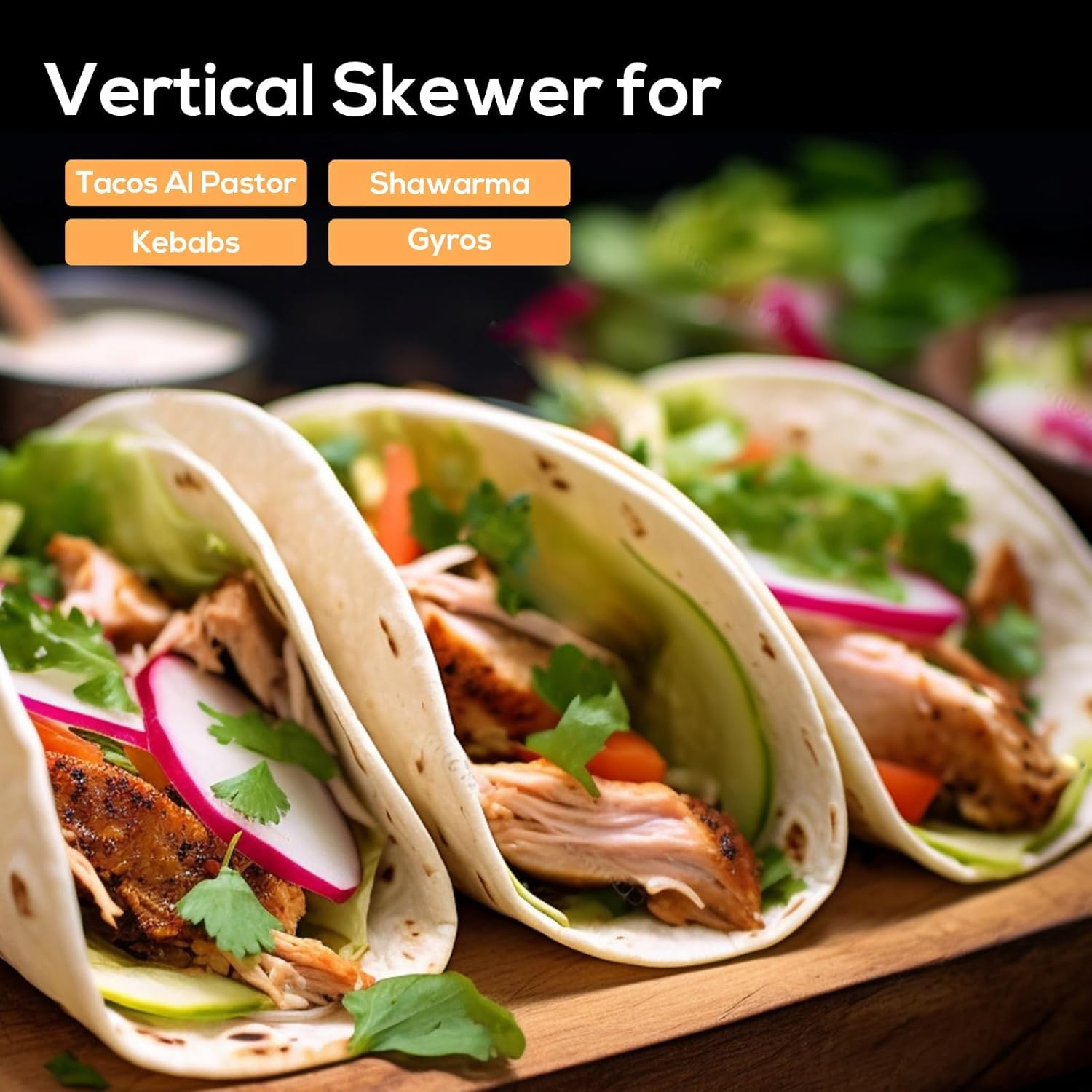 Lxjnfac Al Pastor Skewer for Grill：Stainless Steel Vertical Skewer, Brazilian Spit Stand with 3 Spikes,2 Brushes,Ideal for Tacos Al Pastor,Shawarma, Kebabs on Smoker, Oven,With Fat Separator Tray image number 2