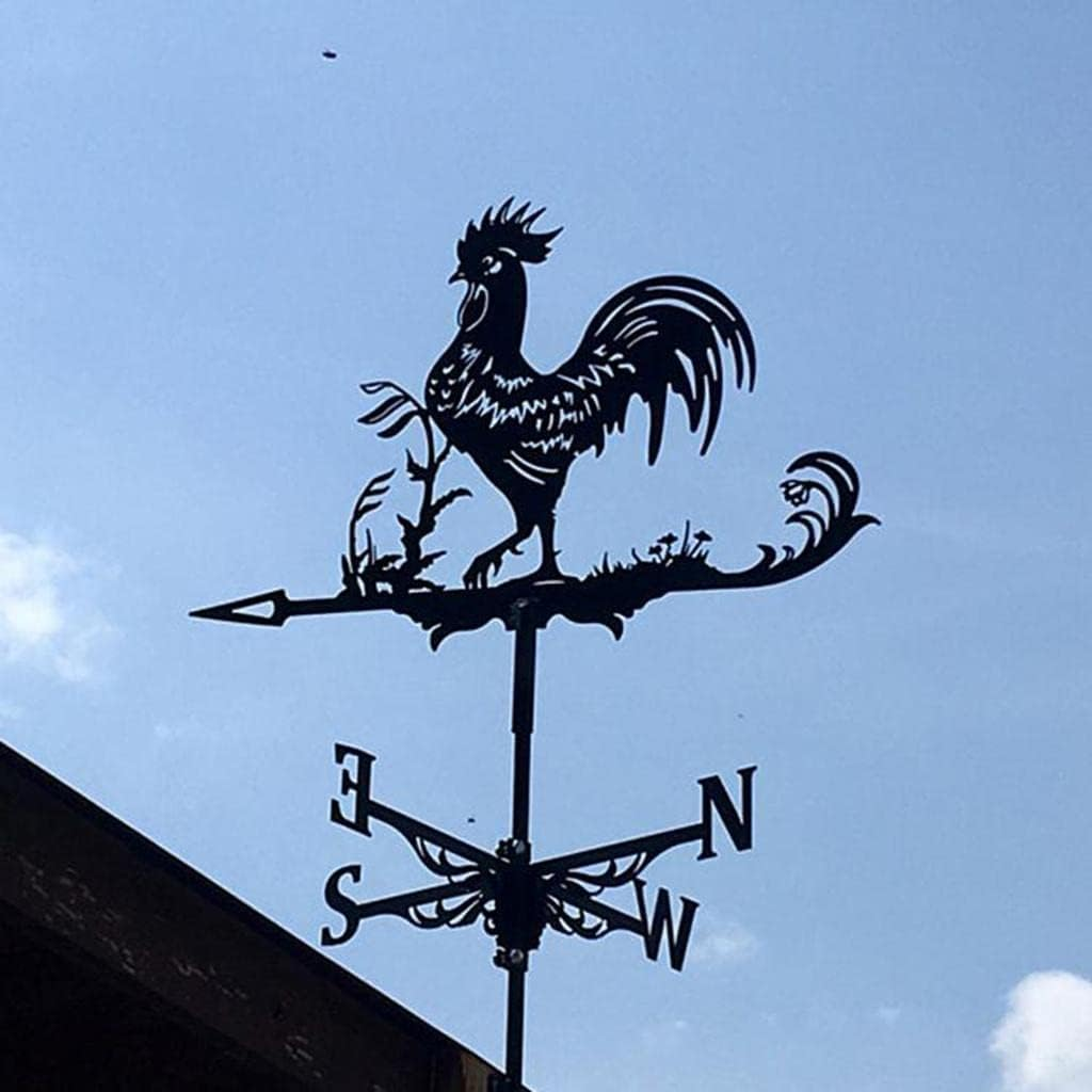 Blesiya Metal Rooster Weathervane Roof Mount Weather Vane Outdoor Farm Barn Ornament image number 5