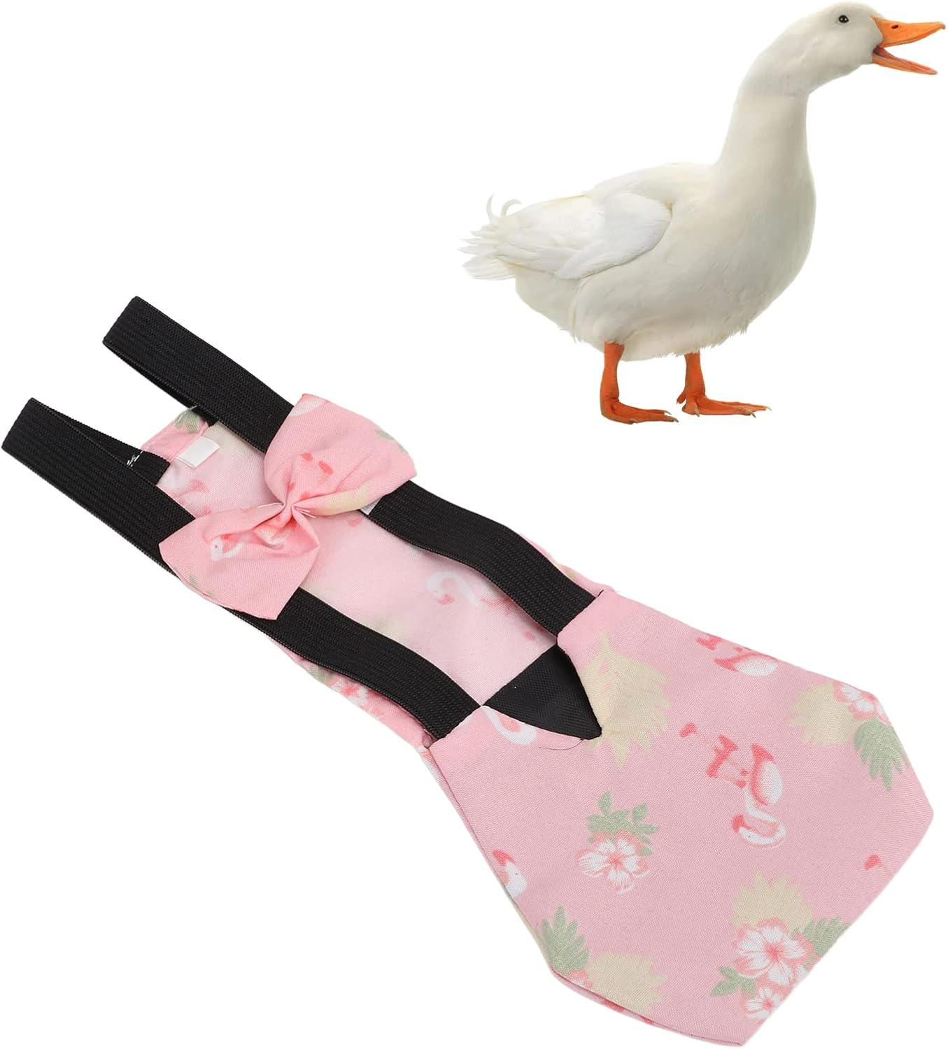 Chicken Nappy Clothes, Nylon Buckle Pet Duck Diapers Breathable Fashion Waterproof with inside Pocket for Chicken for Duck(Flamingo, L) image number 5