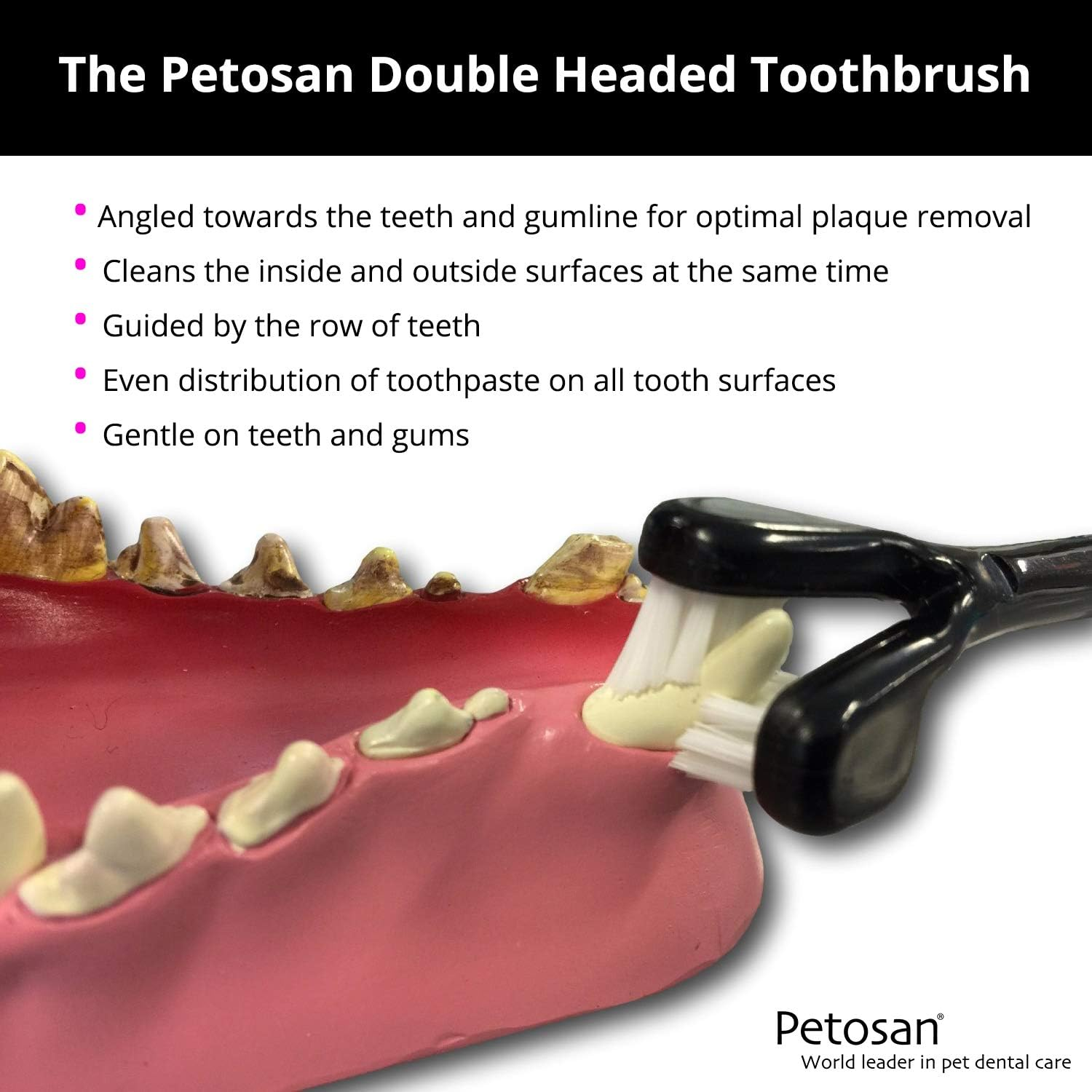 Petosan Double Headed Toothbrush for Toy Dogs, image number 4