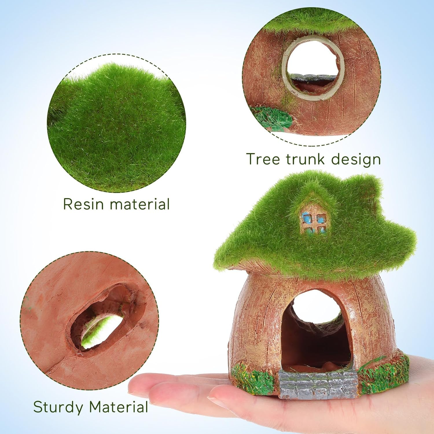 PLAFOPE Fish Tank Decor Aquarium Hideout Resin Betta Fish House Ornament for Aquarium Decoration Pet Supplies image number 3