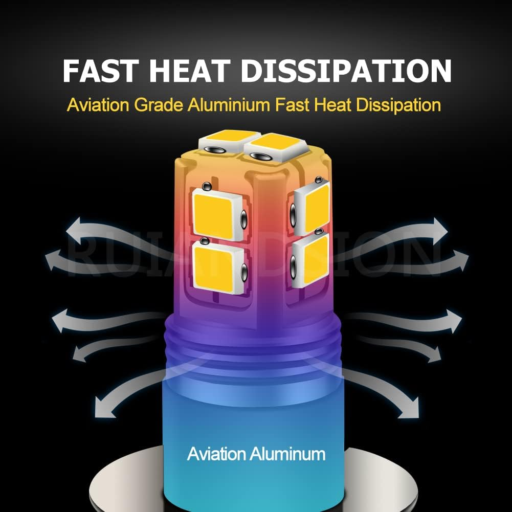 Ruiandsion H3 LED Fog Light Bulbs 6-40V 6000K White Super Bright 2835 10SMD Chips for Car Fog Lights(Pack of 2) image number 4