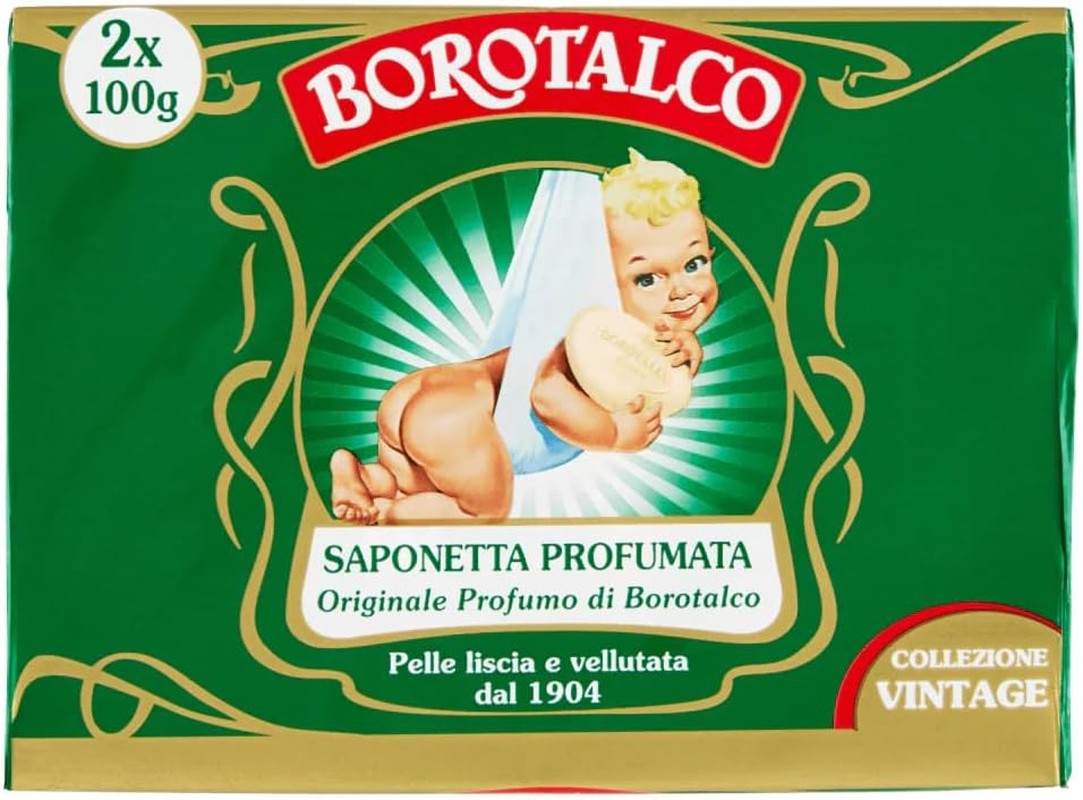 Borotalco Vintage Collection Soap Bars Block 100G Twin Pack - Two Bars BOROTALCO SAP SOL 100X2 C36X10X5