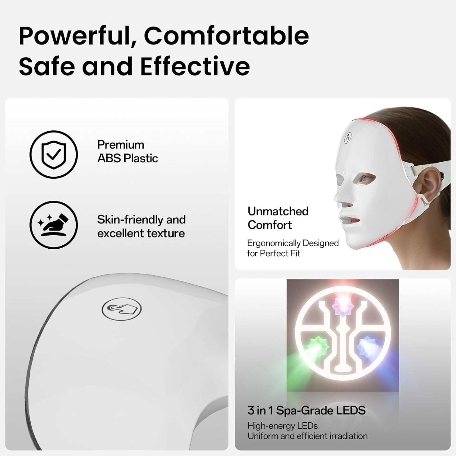 Red Light Therapy Face Mask - Cordless Rechargeable LED Mask, 7 Color LED Face Mask Light Therapy for Collagen Boost, Anti-Aging & Acne Treatment, At-Home Facial Device for Glowing Skin. image number 1