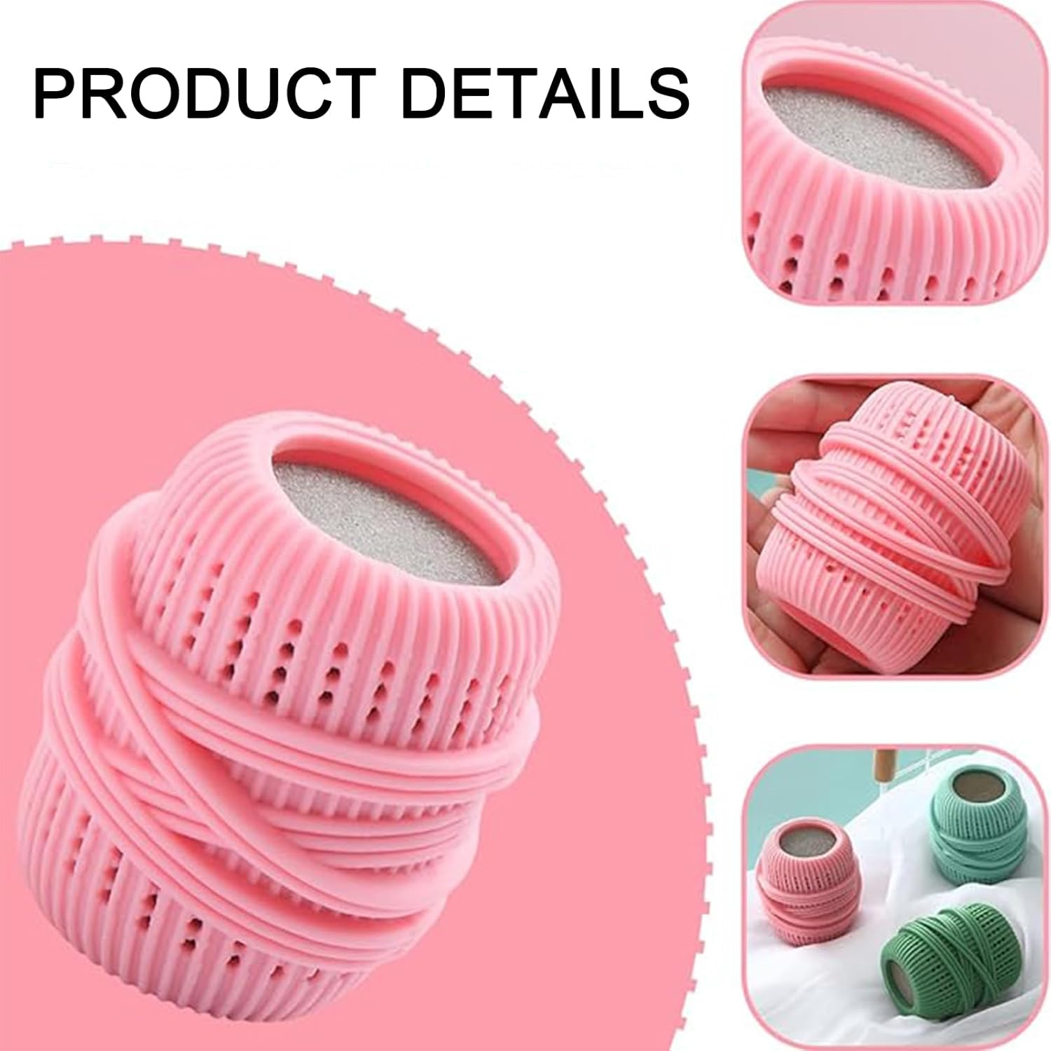 3 Pack Reusable Dryer Balls, Fabric Softener Dispenser Balls for Laundry, Static Removal & Softening, Washing Machine Safe image number 6