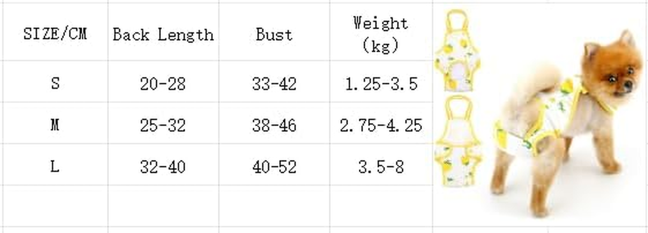 Cute Pet Sanitary Pantie with Adjustable Suspender Washable Reusable Puppy Cute Pet Underwear Diaper Jumpsuits for (S, Yellow Strawberry)