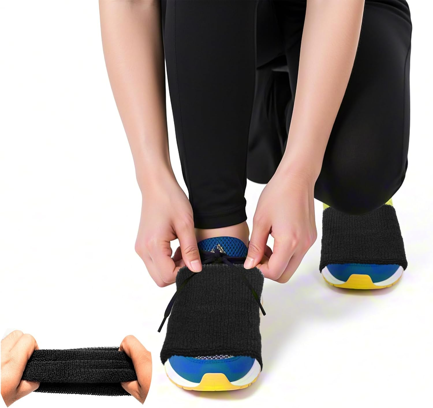 Sock Shoes for Dancing, 2 Pairs Dance Socks Non-Slip, 4.7"X3.3" Dance Foot Covers for Hip Hop, Shoe Covers over Sneaker for Hip Hop, Salsa, Tango, Yoga, Ball Games (Black) image number 1