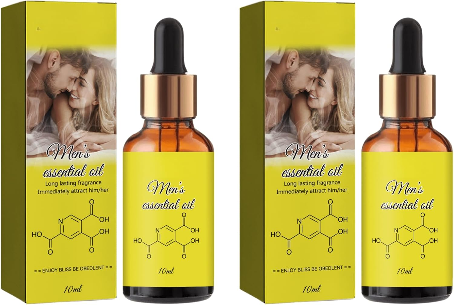 Pheromone-Inspired Body Oil for Men &ndash; Natural Fragrance Essential Oil with Subtle Long-Lasting Scent &ndash; Lightweight Personal Perfume for Neck, Wrist & Skin (2Pcs)