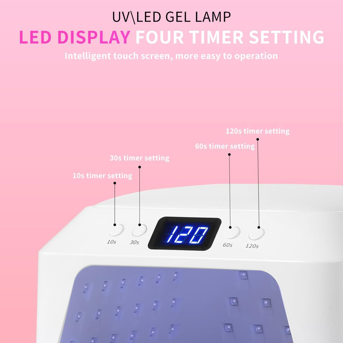 MUSILAN Nail Arm Rest Nail Lamp for Gel Nail Polish, UV/LED Nail Light Fast Dryer for Polygel Sculpting Gel Curing with PU Leather Arm Rest Portable Handle 4 Timers Automatic Sensor Double Led Display