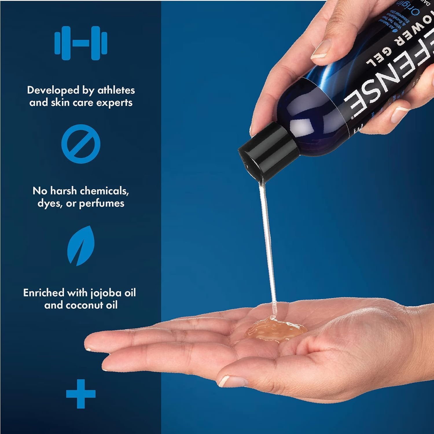 Defense Soap Body Wash Shower Gel 8 Oz - 100% Natural Tea Tree Oil and Eucalyptus Oil image number 1