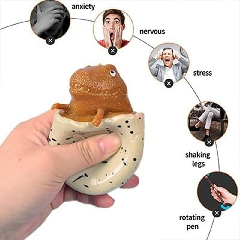 Squeeze Toys 3 Pcs Fidget Dinosaur Eggs Squeeze Dinosaur Toys Sensory Squishy Toys for Boys Girls Funny Party Favors Stress Relief Home and Office Use Ball for Adult Autism ADHD image number 4