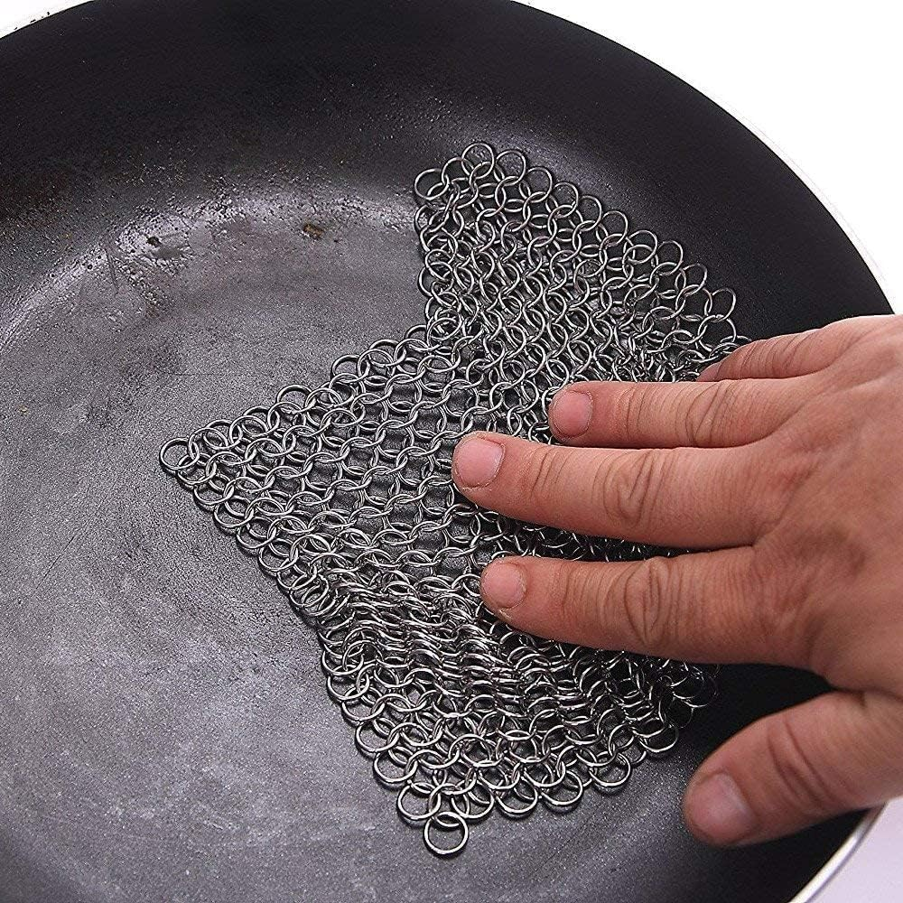 316 Stainless Steel Cast Iron Cleaner for Cleaning Cast Iron Pan Pre-Seasoned Pan Dutch Ovens Waffle Iron Pans Grill Skillet image number 3