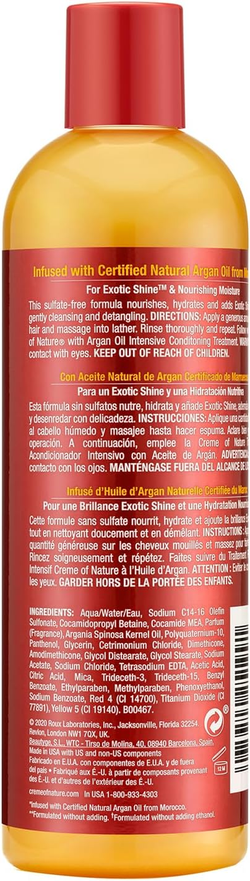 Creme of Nature Moisture & Shine Shampoo with Argan Oil: 12 OZ image number 4