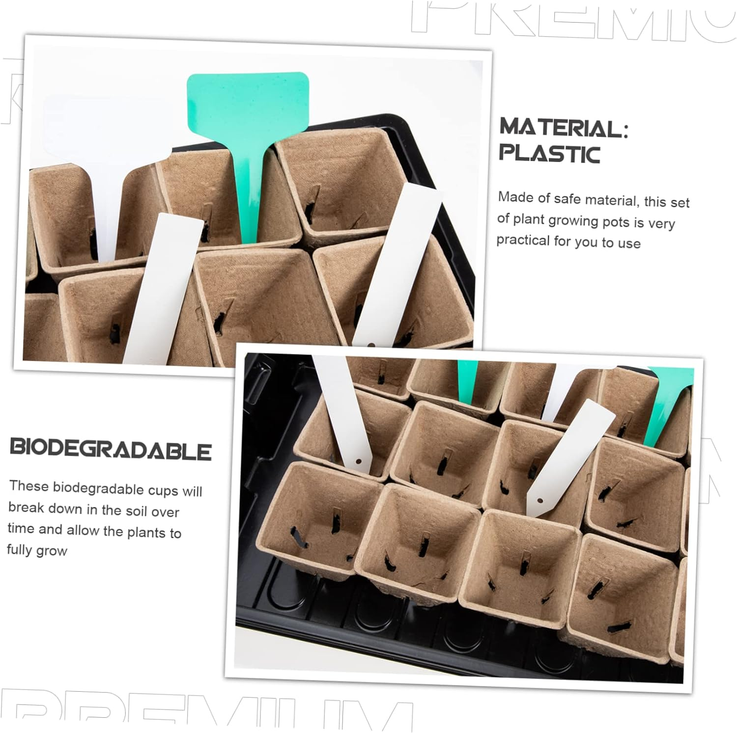 MERRYHAPY Plant Nursery Pots Set Plastic Seedling Trays for Gardening 10-Pack Growing Containers Humidity Dome for Indoor and Outdoor Plant Propagation image number 1