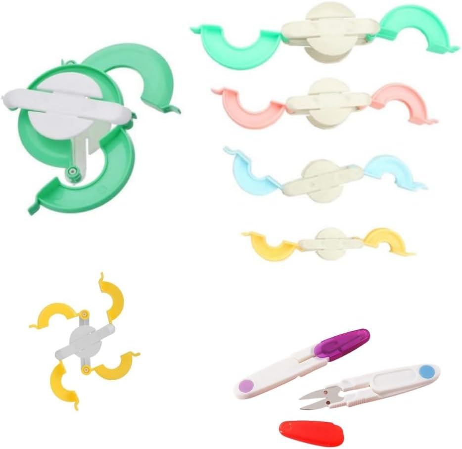 Pompom Maker,4 Pcs Pompom Maker Tool Set for Fluff Ball Weave DIY Wool Yarn Knitting Craft Project for Kids and Adult +1 Pcs Scissors(36Mm,46Mm,64Mm,86Mm)