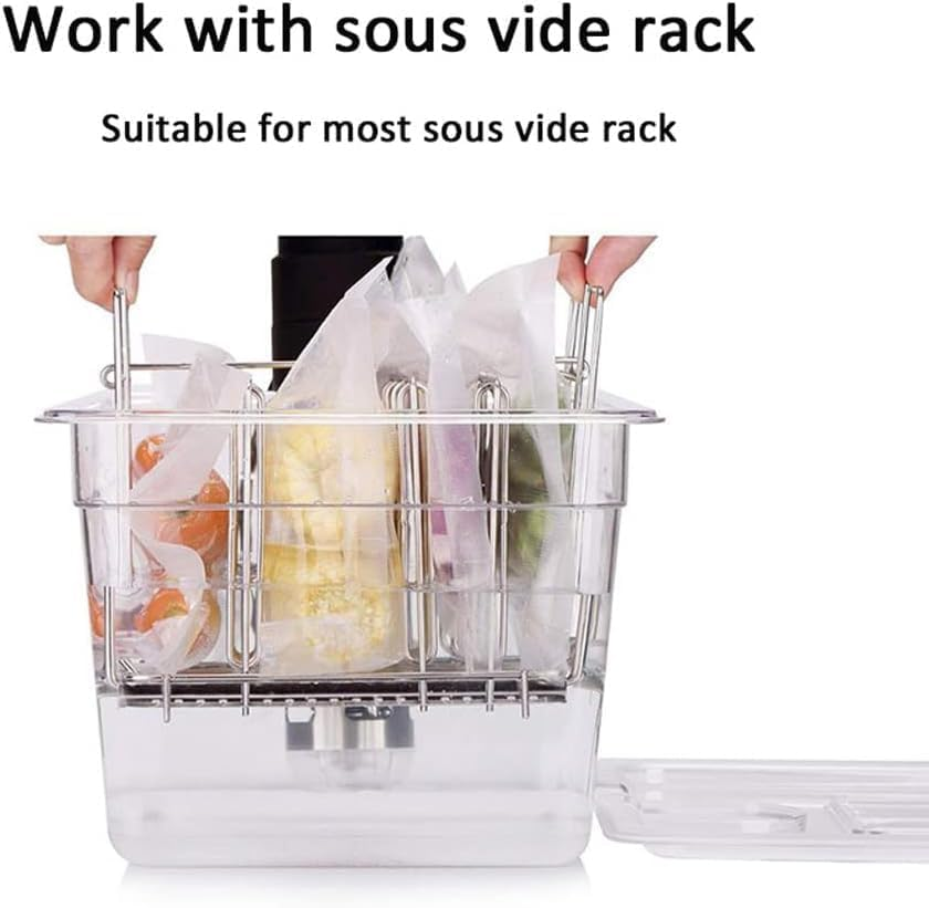 NIVMOWN Sous Vide Container 11L with Lid & Stainless Steel Sous Vide Rack Detachable Dividers Separator Compatible with Anova, Anova Nano, Joule, Instant Pot, Sous Vide Cookers image number 3