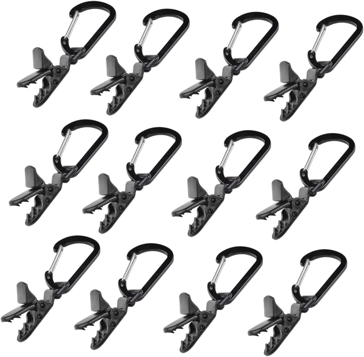 12 Pcs Heavy Duty Shade Sail Tarp Clips Secure Clamp Outdoor Camping Tent Hardware Kits for Canopy Awning Tarp Hold Down