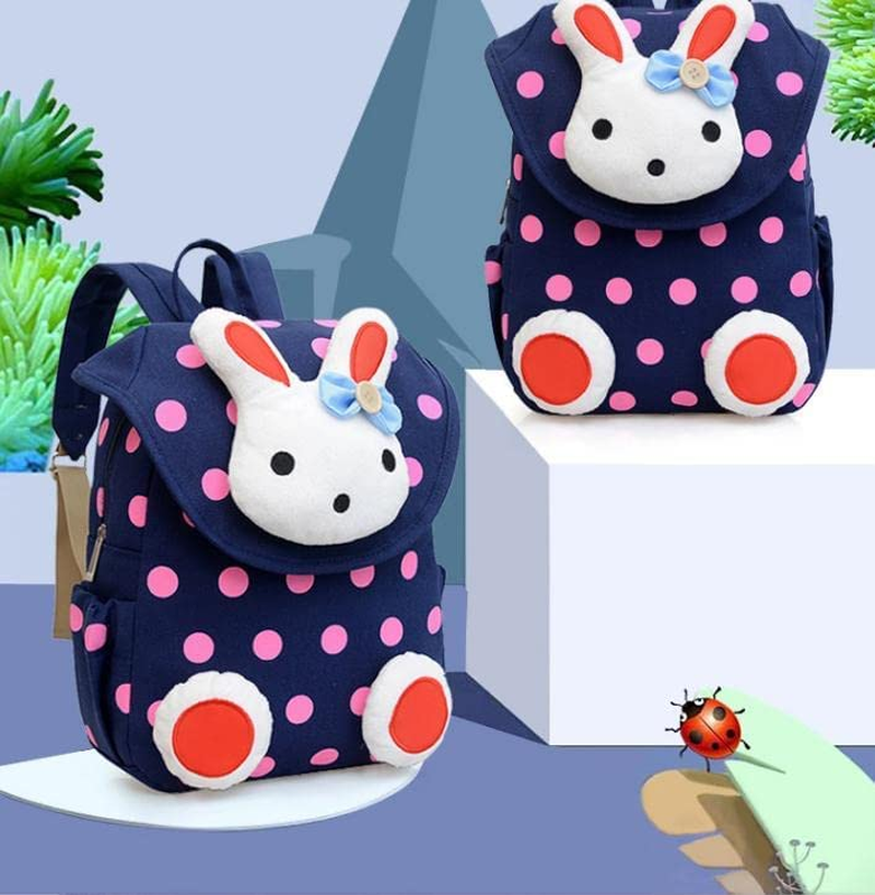 MOREBEST Cute Rabbit Kids Backpack Baby Girls Book Bag Little School Bag Kindergarten Best Gift 1-5 Years Old Nursery Toddler Dark Blue image number 4
