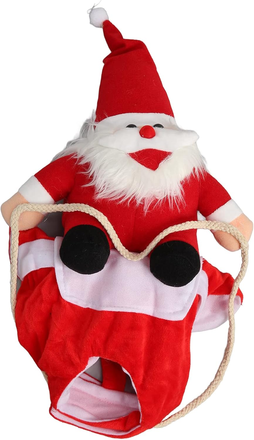 Dog Christmas Coat, Plush Warm Stylish Cute Santa Dog Costume, Adjustable Design Pet Cosplay Costume for Small Medium Large Dogs Cats (XXL) image number 6