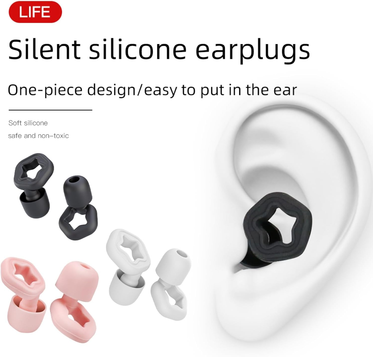 3 Pair Ear Plugs for Sleeping, Reusable Noise Canceling Earbuds for Sleep - Ultra Soft Silicone Hearing Protection, Noise Reduction - Available in S, M, L Sizes - 28Db (Pink) image number 4