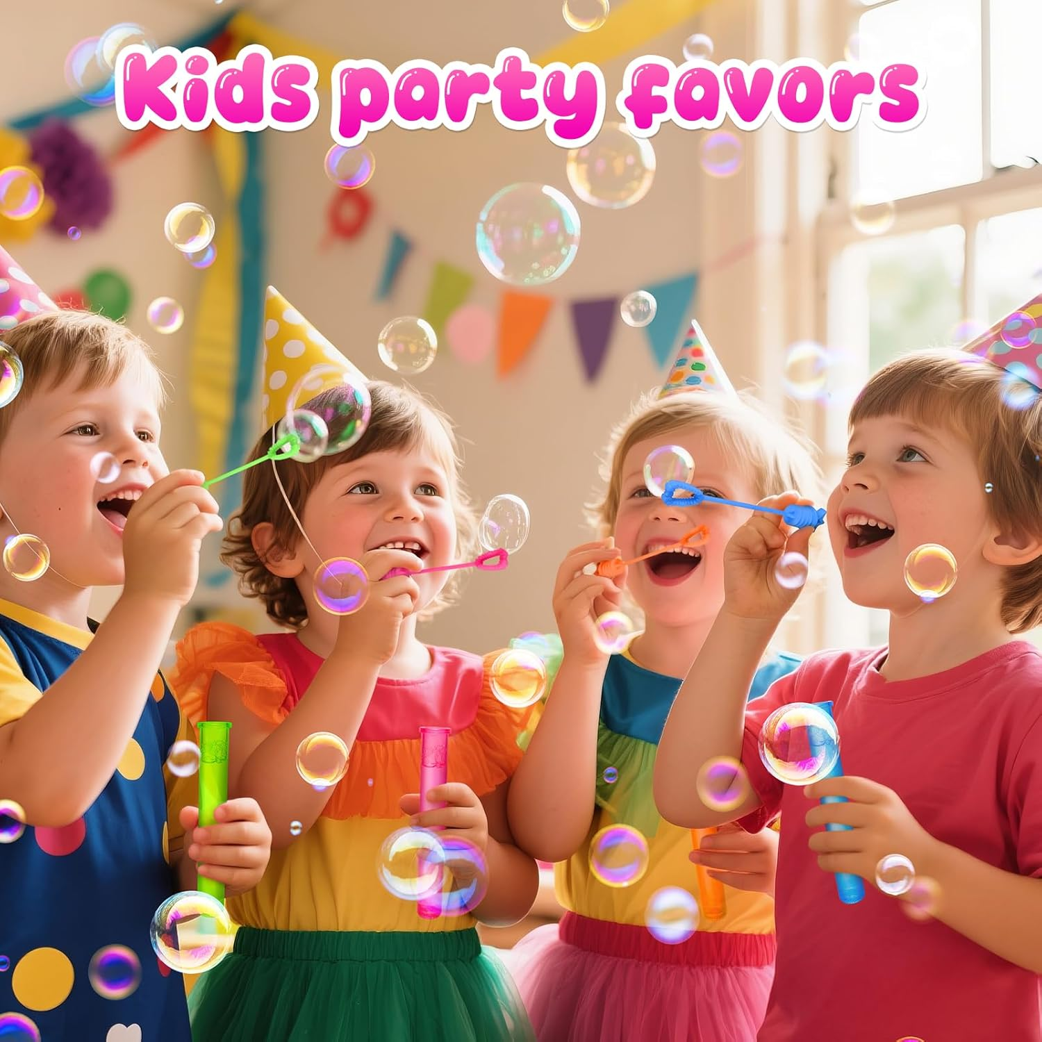 Zynexis 40 PCS Star Mini Bubble Wands for Kids, Bubble Bulk with Gift Bucket,Party Favors for Toddlers,Wedding,Outdoor,Birthday Gifts,Goodie Bags Stuffers Supplies, Halloween,Christmas,Carnival Prizes image number 2