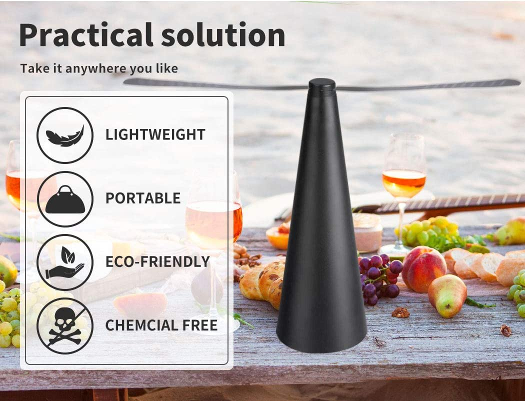Lambu Fly Free Entertaining Chemical Trap Repellent Fly Fan Indoor Outdoor Home Black,Camping BBQ Food Mosquito Fruit Fly Portable Repeller Fans Safe Insect Killer image number 6