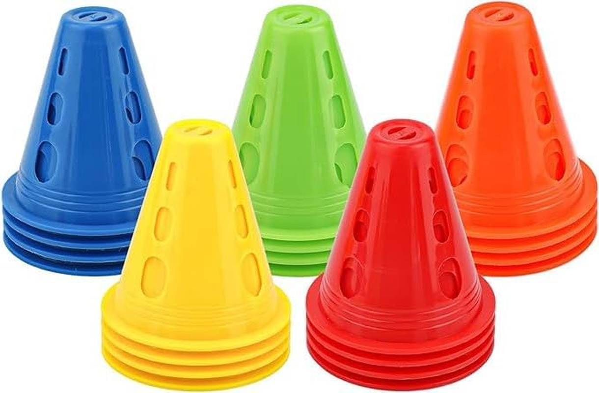 Training Field Marker Plastic Cones, 20Pcs Plastic Sports Cone Training Soccer Cone, Mini Sports Training Cones, Plastic Windproof Skating Slalom Cones for Skate Practice Sport Training image number 4