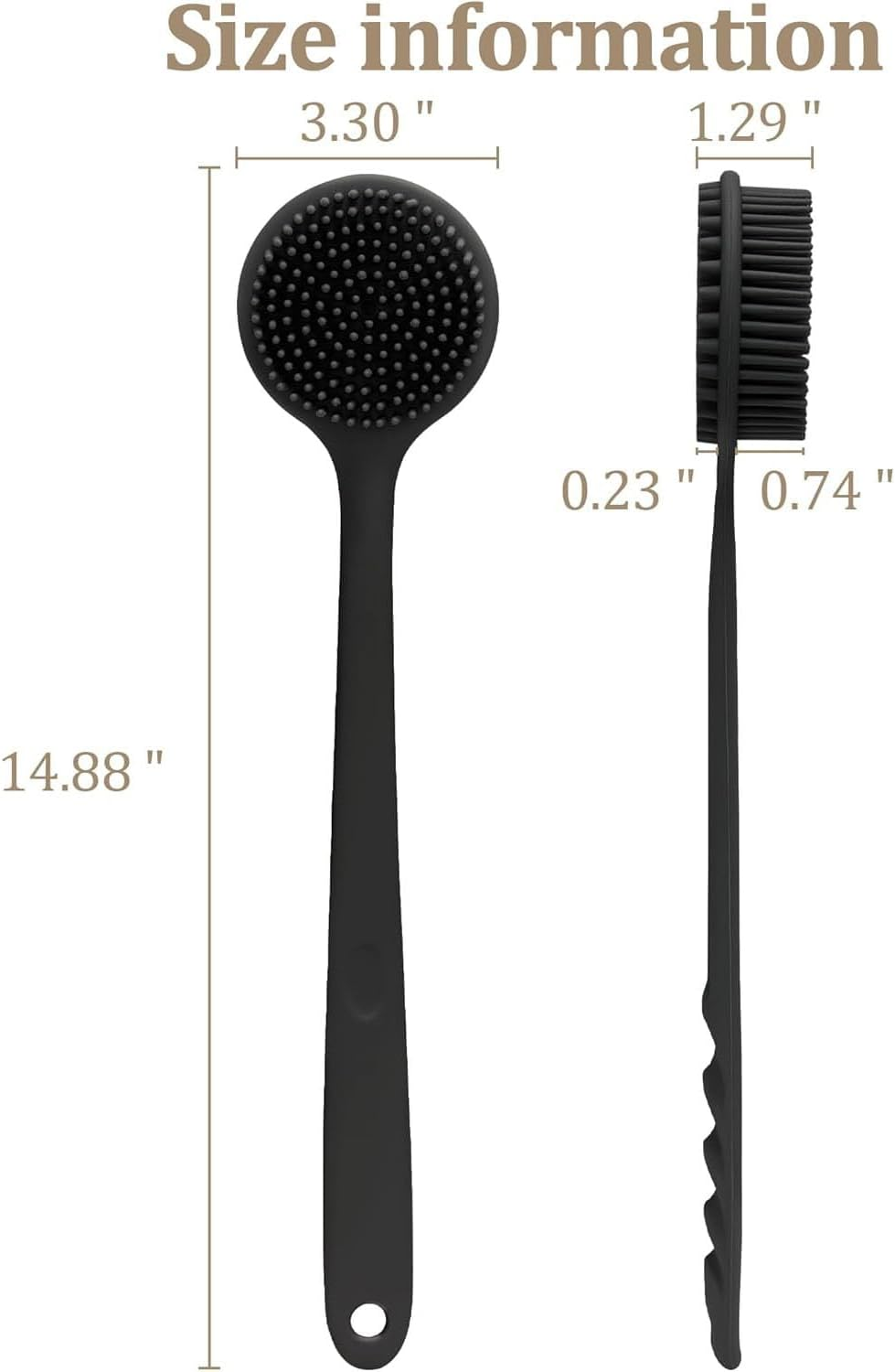 Silicone Back Scrubber for Shower-Long Handle, Double-Sided Body Shower Cleaning Tool for Men Women That Produces Rich Foam, Exfoliates Rough Skin on the Back, and Offers a Massaging Effect(Green) image number 6