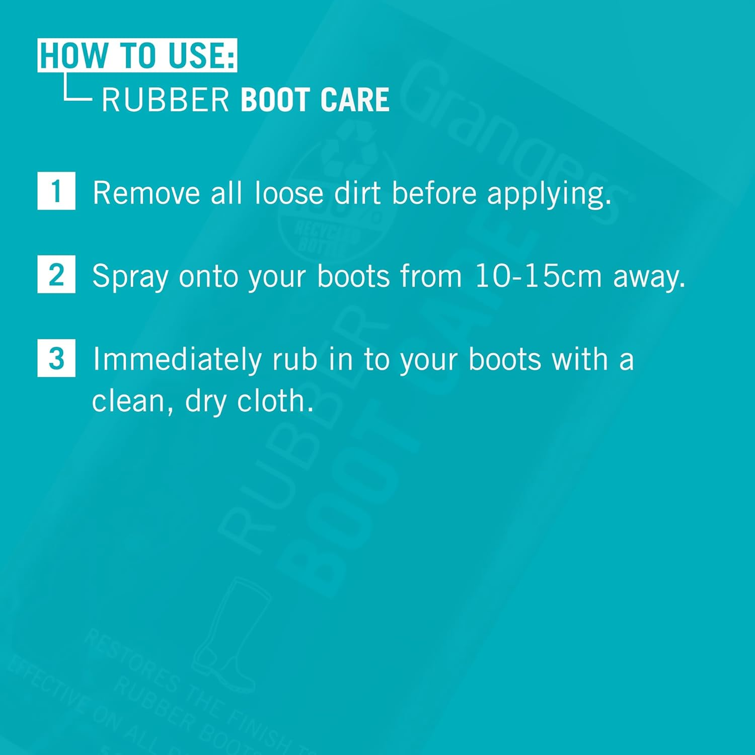 Grangers Rubber Boot Care | 150Ml | Restores the Shine and Removes Blooming on Rubber Boots image number 5