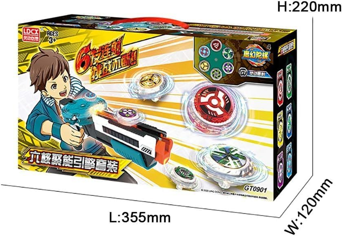 B-Qtech Battling Tops Gyro Burst Evolution with Engine Launcher & 6 Pcs Spinning Tops for Kids Children (Blue) image number 4