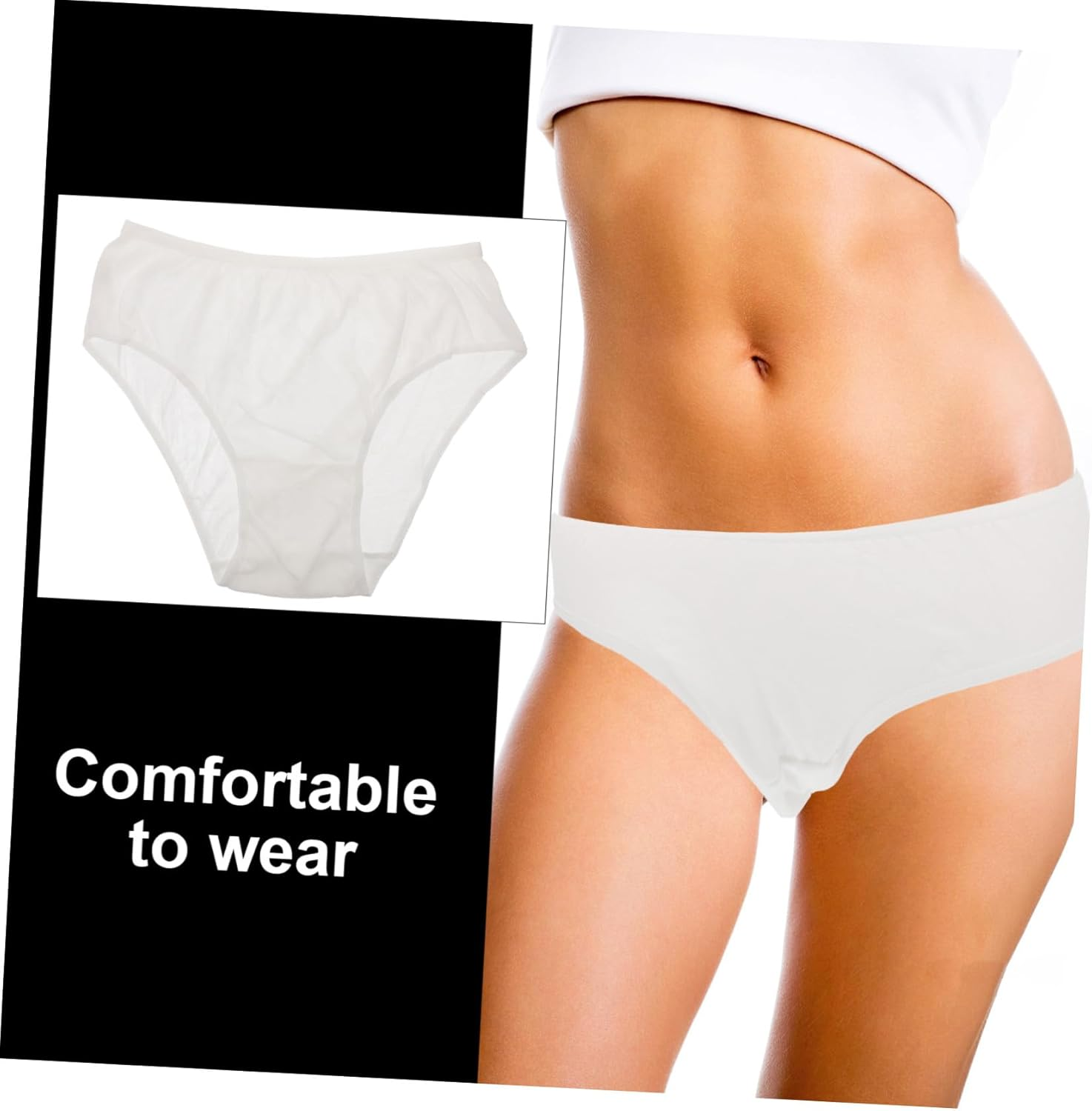 Beaupretty Disposable Maternity Underwear 4Pcs Pure Cotton Postpartum Breathable Absorbent Panties for Women XXL White Portable image number 2