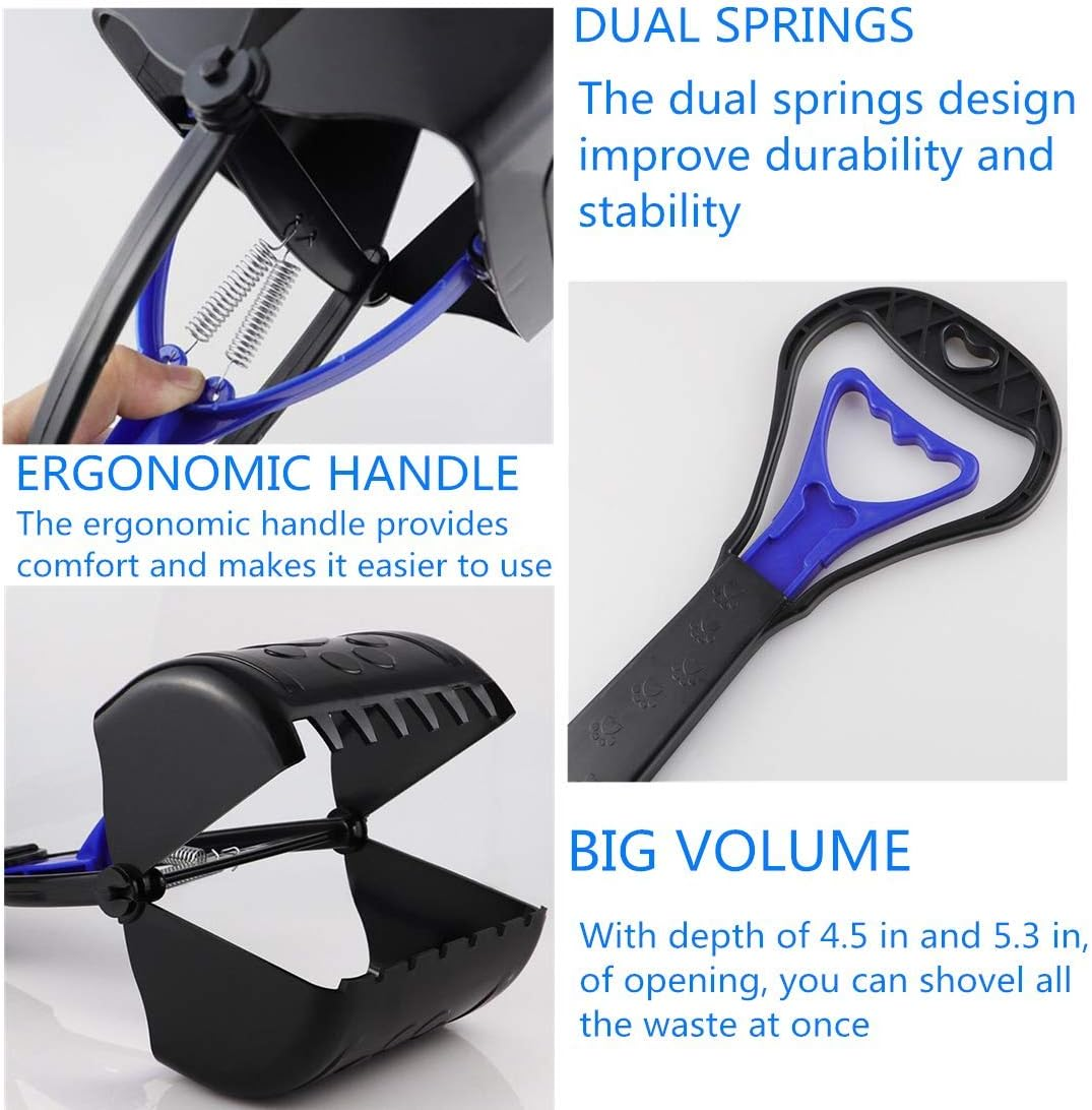 JINGUWU Dog Pooper Scooper, 28 Inch Long Handle Walking Poo Remover Grabber Picker for Clean up Medium and Large Dogs Animal Waste or Garden Garbage, No Need to Stoop image number 1