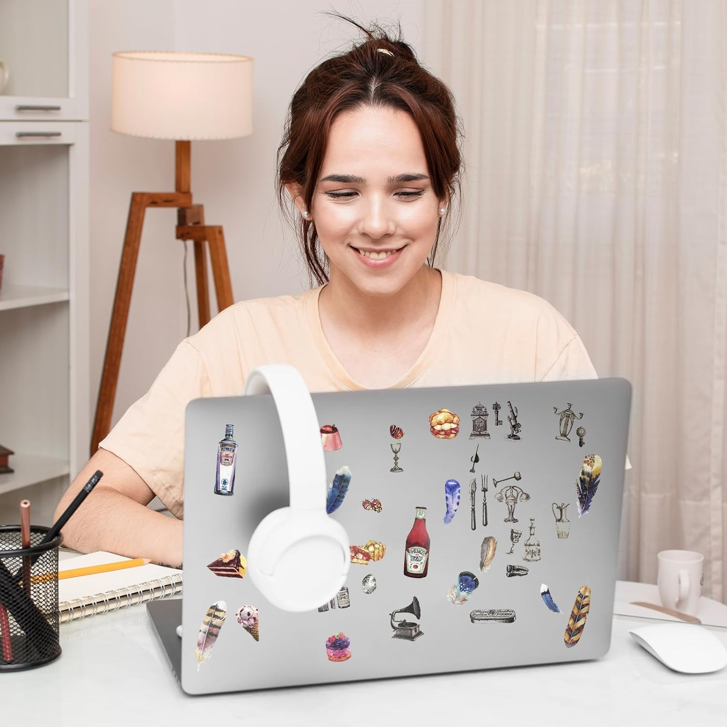 NILLOS Scrapbook Washi Paper Stickers, 12 Sheets Vintage Art Aesthetic Stickers for Album, Planner, Diary, Laptop (4 Themes) image number 3