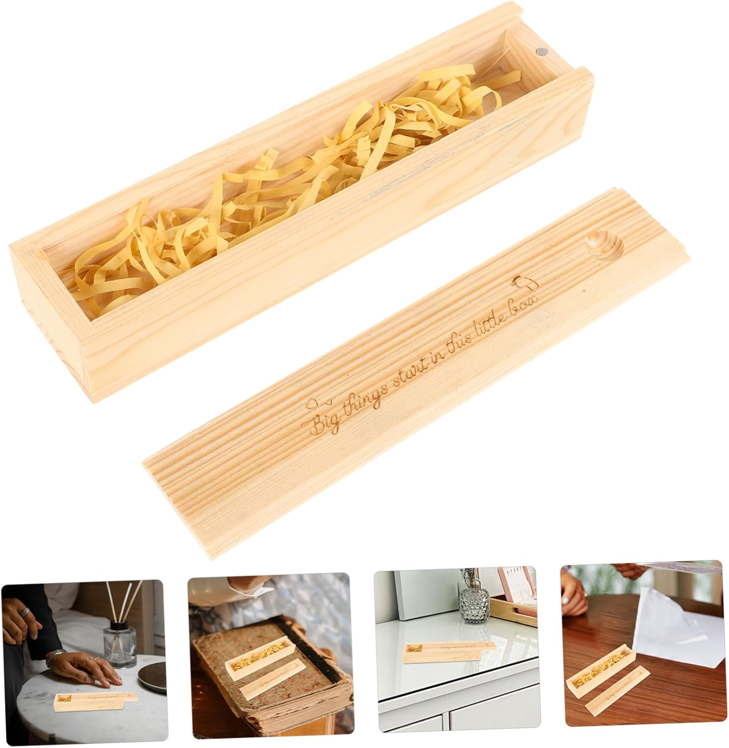 Pregnancy Test Keepsake Box with Lid Newborn Announcement Wooden Storage Case Female Keepsake Organizer Natural Wood Color Baby Memory image number 1