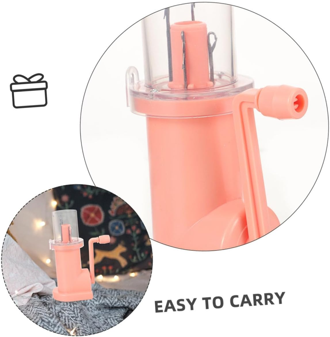 Operitacx 2 Set Rope Braiding Machine Hand Spool Knitter Machine Manual Spool Knitter Yarn Winder Tool Pink Metal image number 6