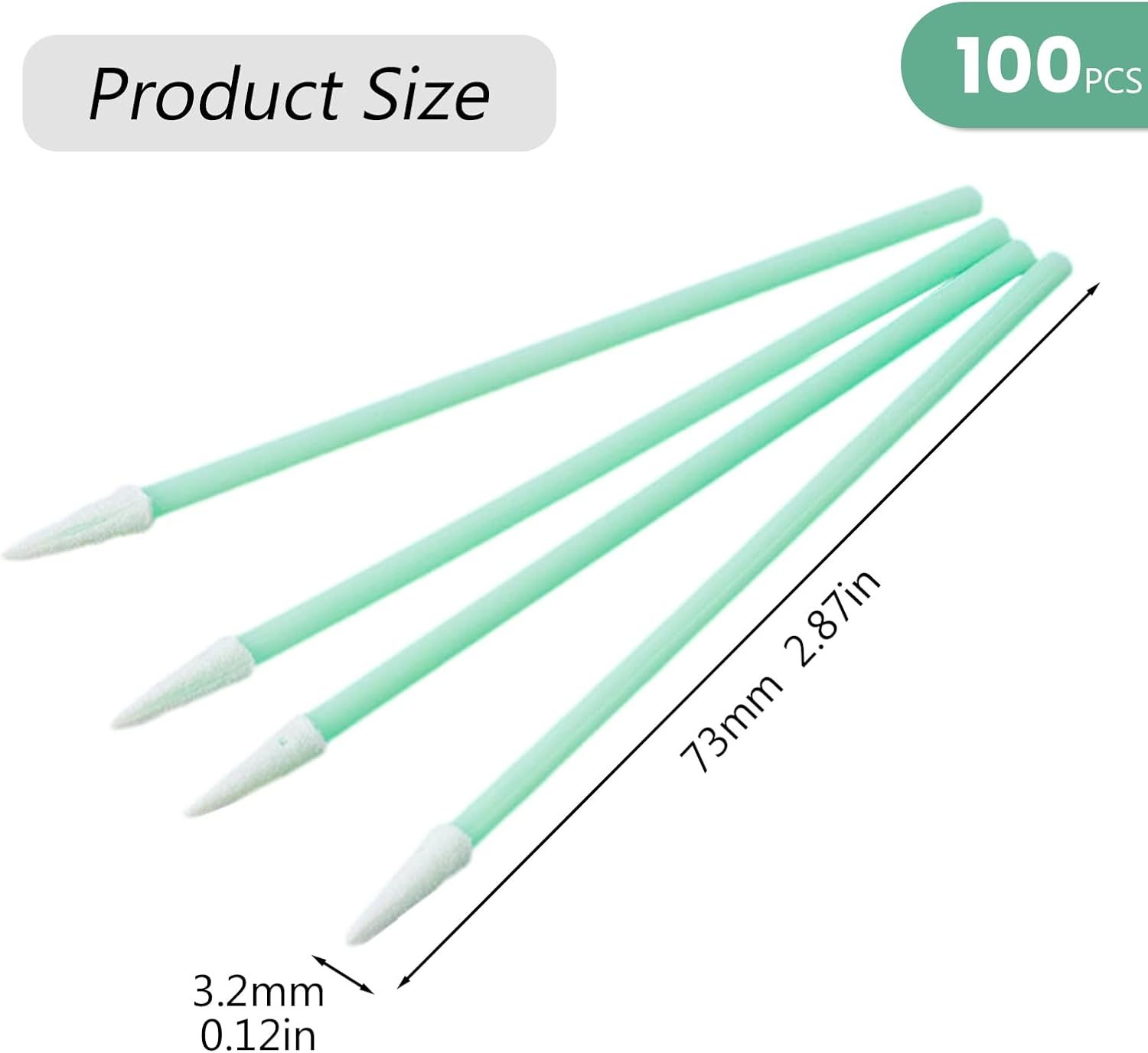 Luojinluoda 100 Pieces Dust Free Foam Swabs - Anti-Static Swabs with Tapered Tips for Inkjet Printers, Print Heads, Cameras and Optical Lenses - Versatile Swabs for Sensitive Equipment Cleaning image number 1