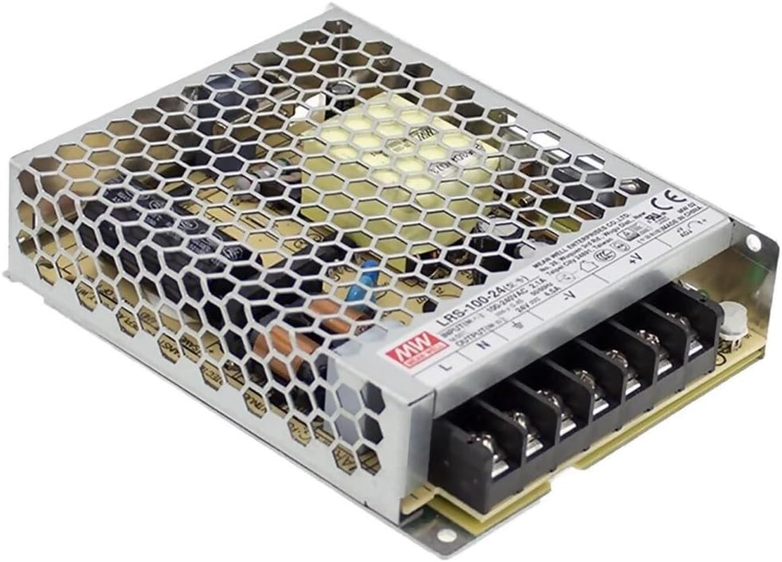 LRS-100-24 Mean Well Enclosed, Switching Power Supply, 24V, 4.5A, 108W, with Warning Label image number 2