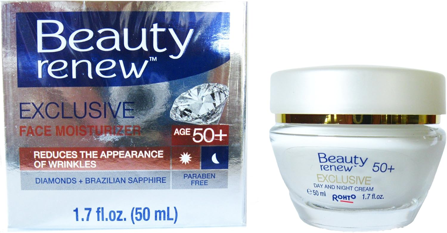 Beauty Renew 50+ Exclusive Day & Night Face Moisturizer Cream Diamonds and Brazilian Saphire image number 1