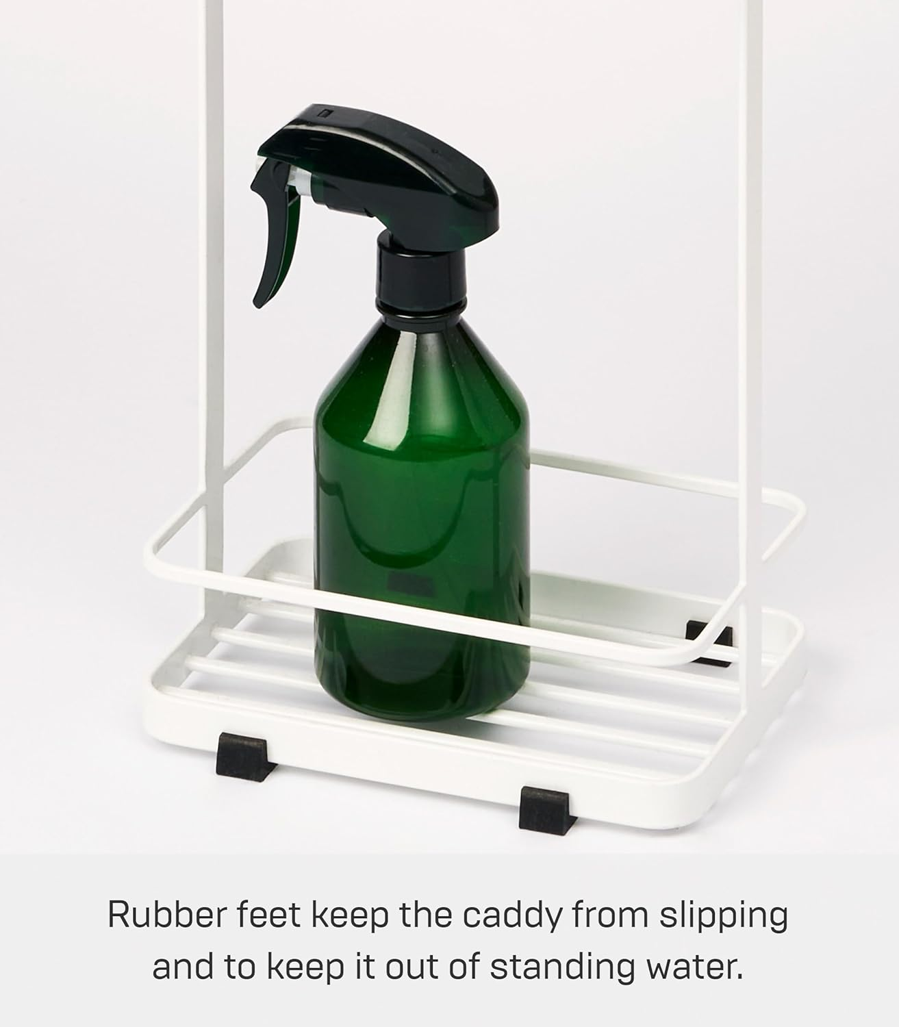 YAMAZAKI Home Wire Standing Bath Shelf Baskets | Steel | Tall | Shower Caddy, Large, White image number 6