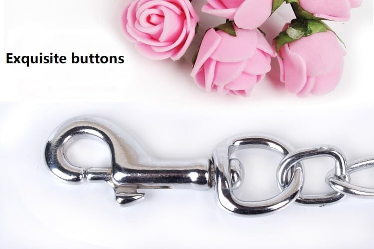 Heavy Duty Anti-Bite Dog Giant Chain Leash with Leather Handle (Black, 0.3 * 180CM) image number 6