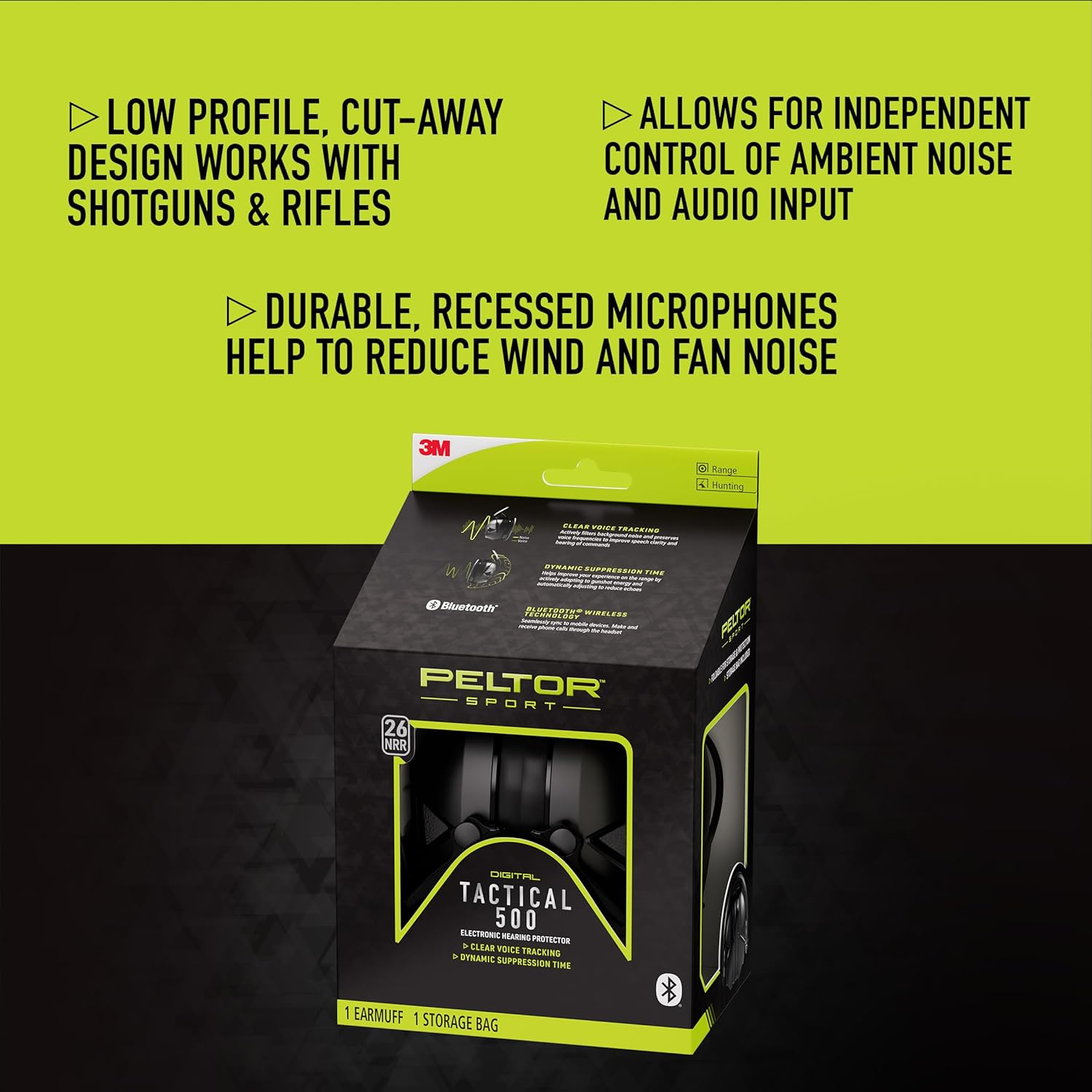 Peltor Sport Tactical 500 Electronic Hearing Protector, Bluetooth Wireless Ear Protection, NRR 26 Db, Ideal for Shooting and Hunting image number 6