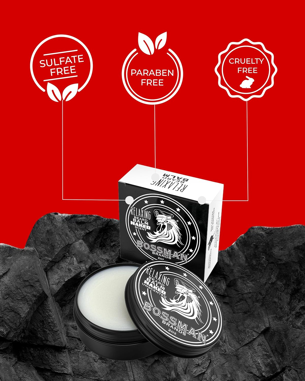 Bossman Naked Beard Balm 2 Oz image number 5