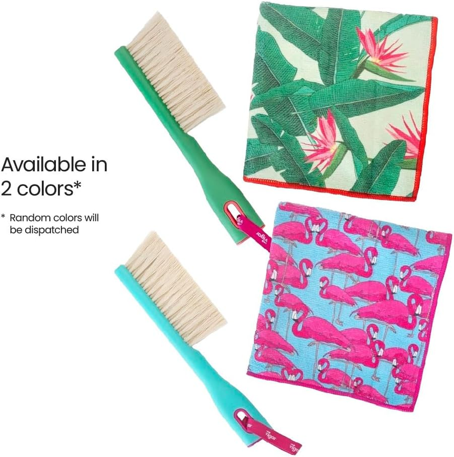 VIGAR Beach Sand Remover Brush and Cloth Set, 29 Cm Size, Assorted image number 5