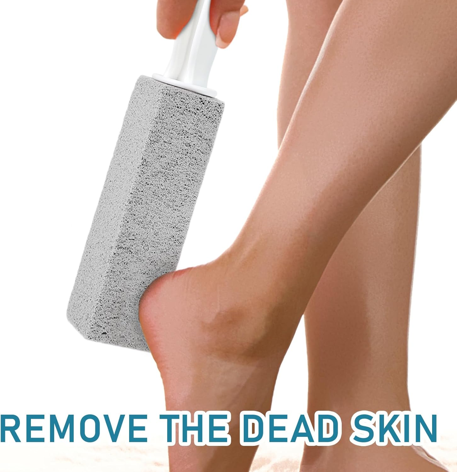 4 Pack Pumice Cleaning Stone with Handle, Toilet Bowl Cleaner Toilet Brush with Non-Slip Long Plastic Handle for Kitchen/Bath/Pool/Household Cleaning image number 1