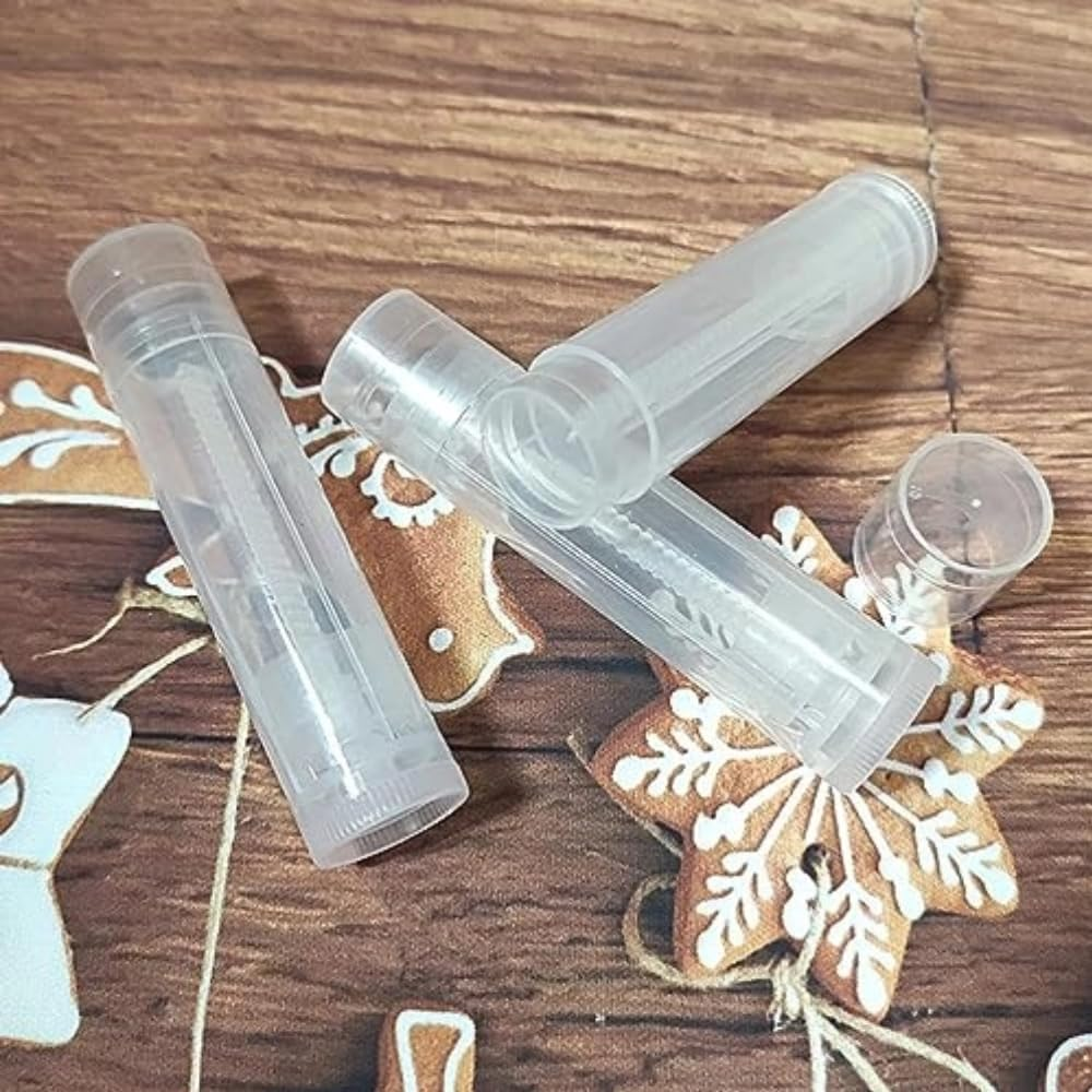 Poemtian Empty Lipstick Containers Clear Lip Balm Tubes 5G Plastic Transparent Empty Lipstick Container with Cap for Making Lipstick (30) image number 2