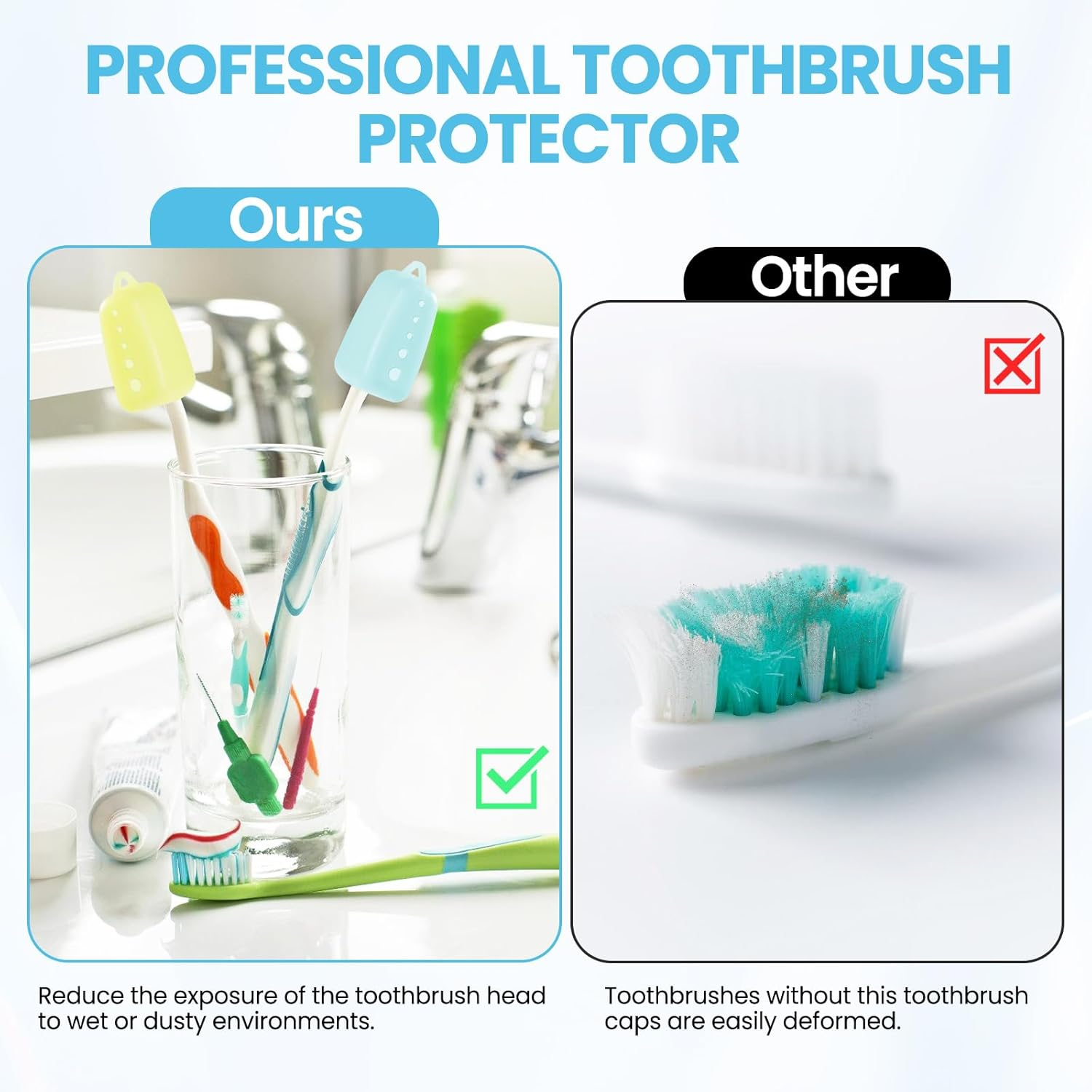 Lapfoon 6 Packs Silicone Toothbrush Covers, Tooth Brush Cover Cap for Electric & Manual Toothbrushes, Toothbrush Travel Essentials image number 1